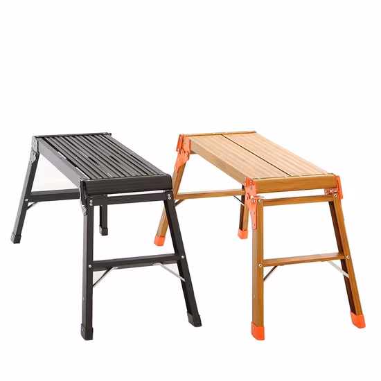 Aluminum Work Platform Drywall Step up Folding Work Bench|Portable Stool Ladder with Non-Slip Mat and Side Handle