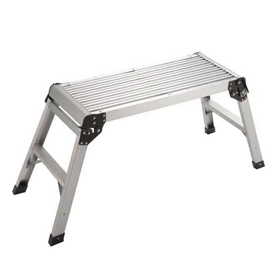 Aluminum Work Platform Drywall Step up Folding Work Bench|Portable Stool Ladder with Non-Slip Mat and Side Handle